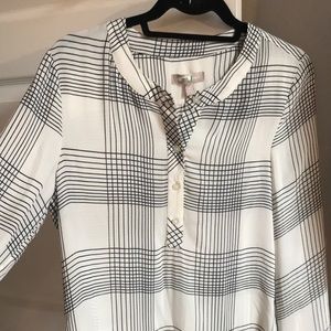 Banana Republic Silk Top Black and White